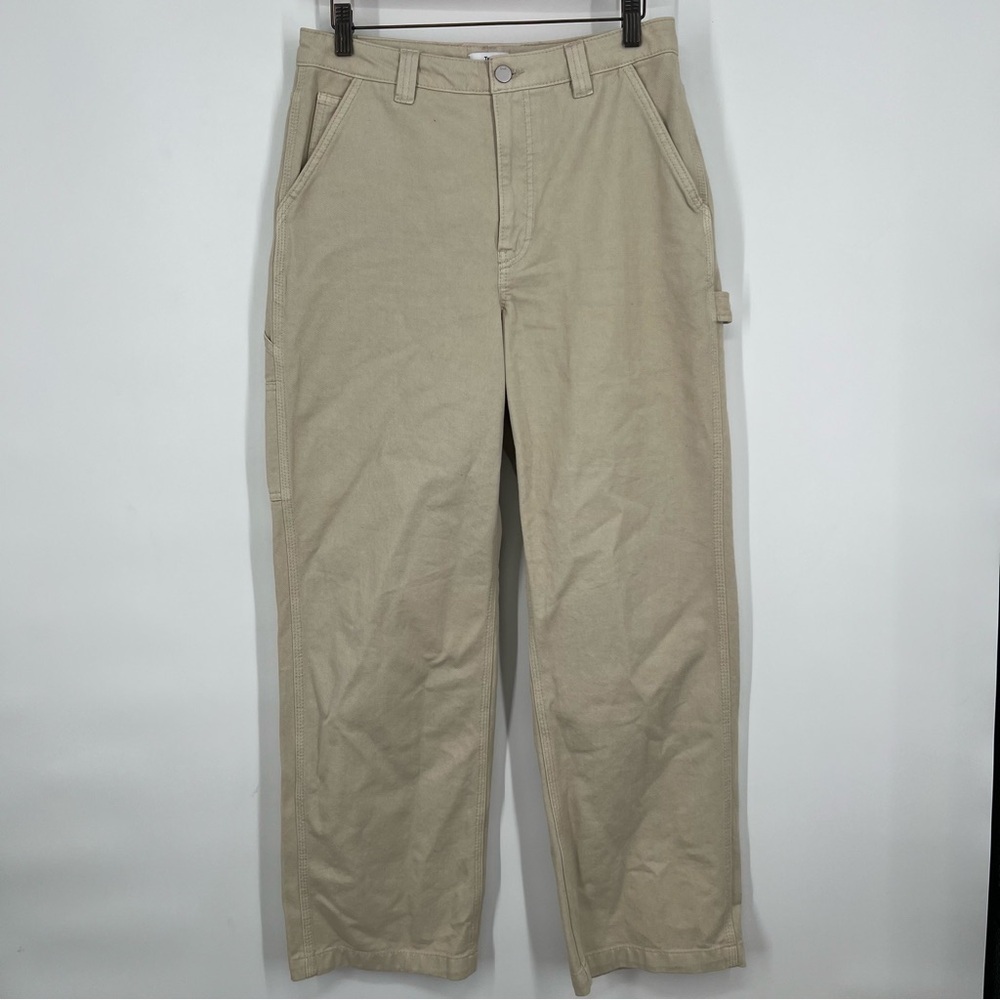 TNA from Aritzia Cream High Waisted Carpenter Twill Pants - Picture 4 of 9